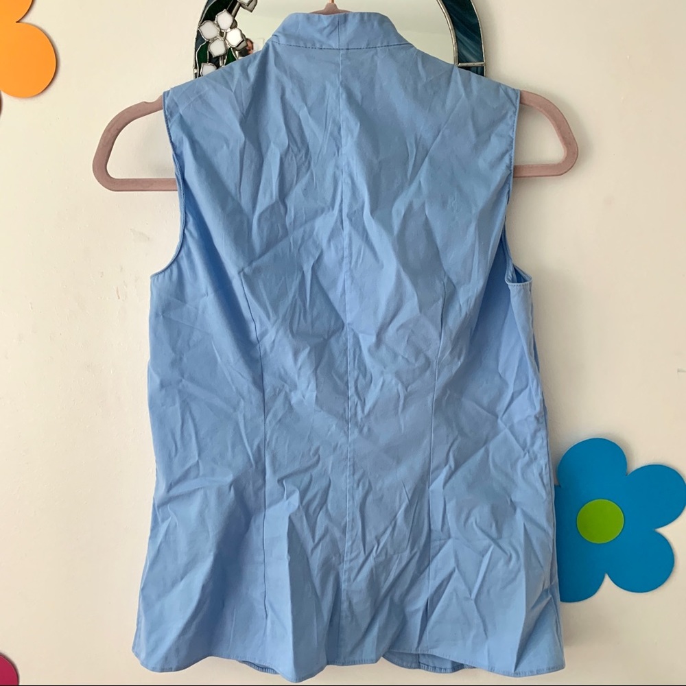 Vintage Akris Blue Button Front Vest Top - Picture 2 of 4